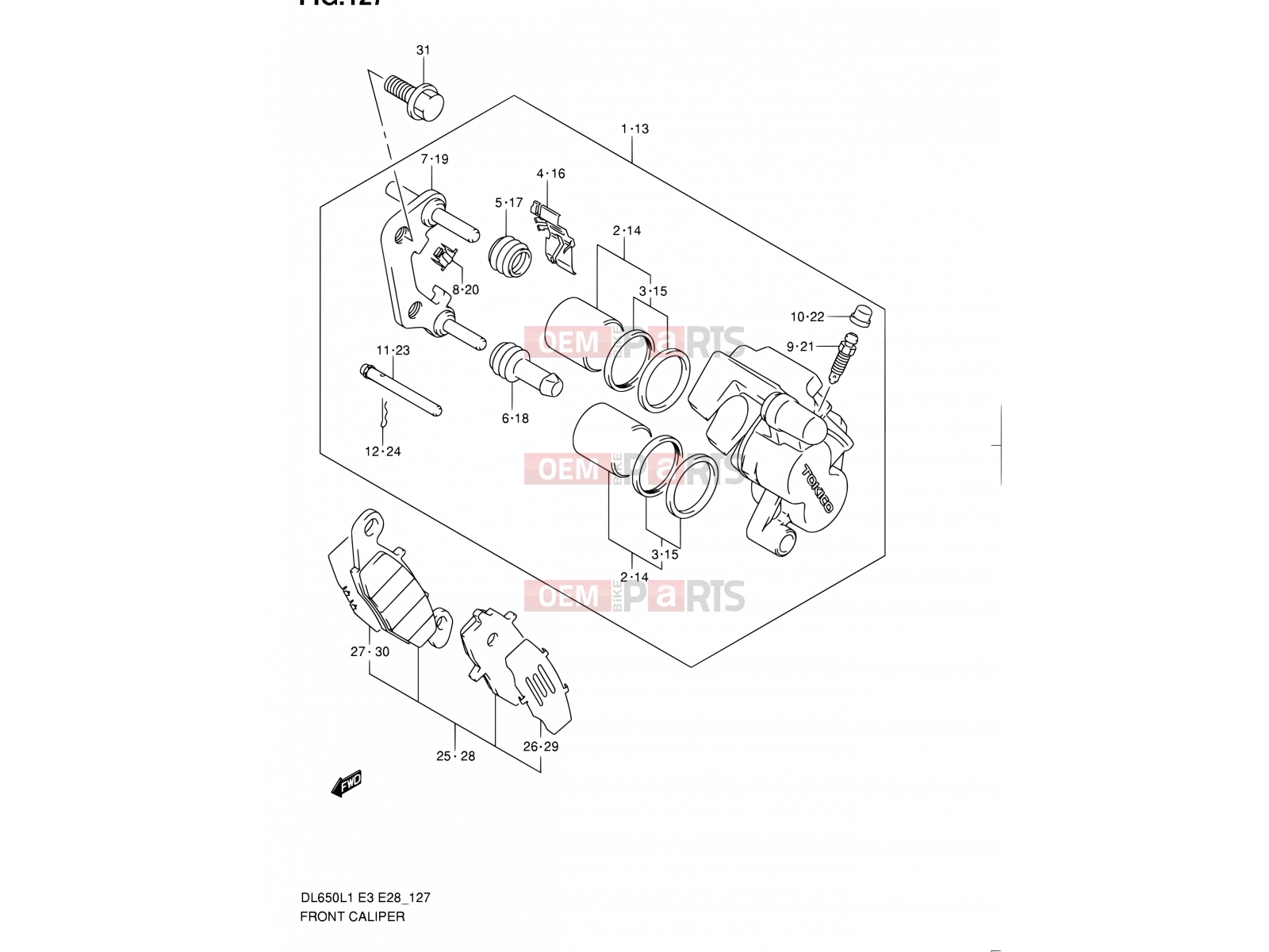 SUZUKI DL650 L1 (2011) V-Strom (E03,E28,E33) 127 - FRONT CALIPER