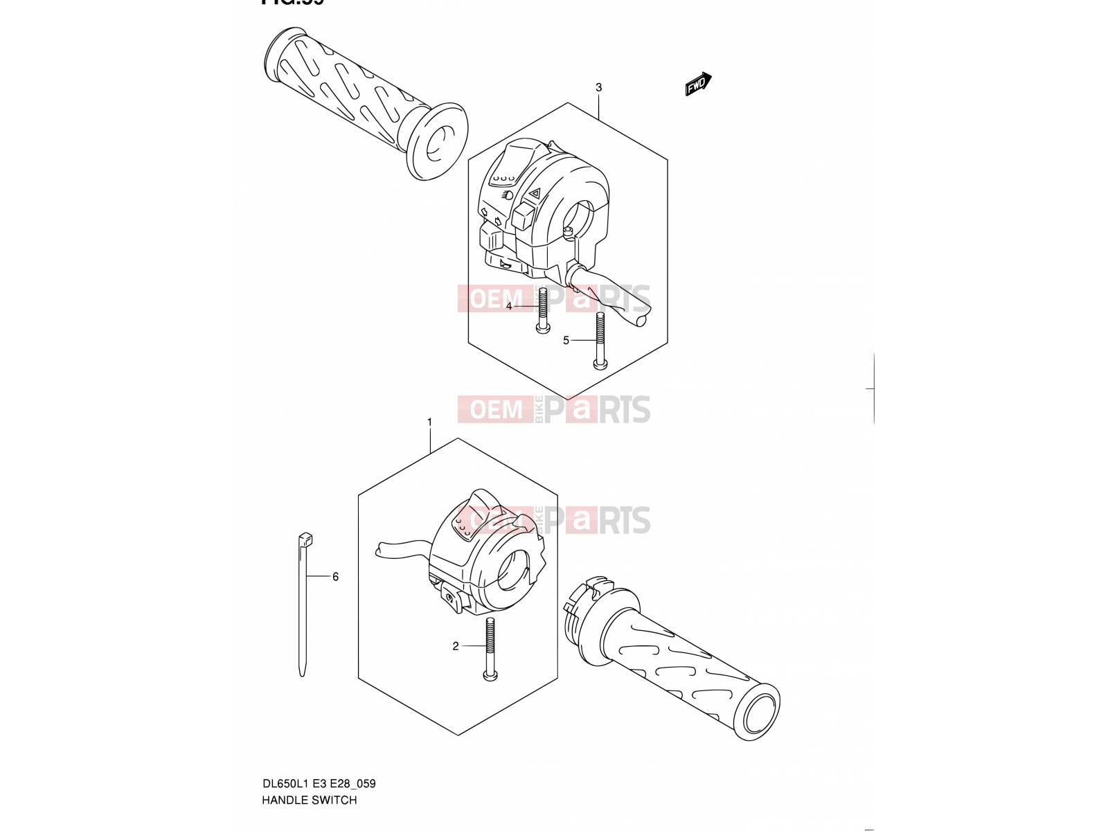SUZUKI DL650A L1 (2011) V-Strom (E03,E28,E33) 59 - HANDLE SWITCH