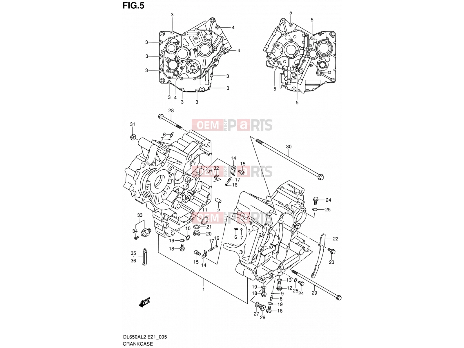 SUZUKI DL650A L2 (2012) V-Strom (E21) 5 - CRANKCASE