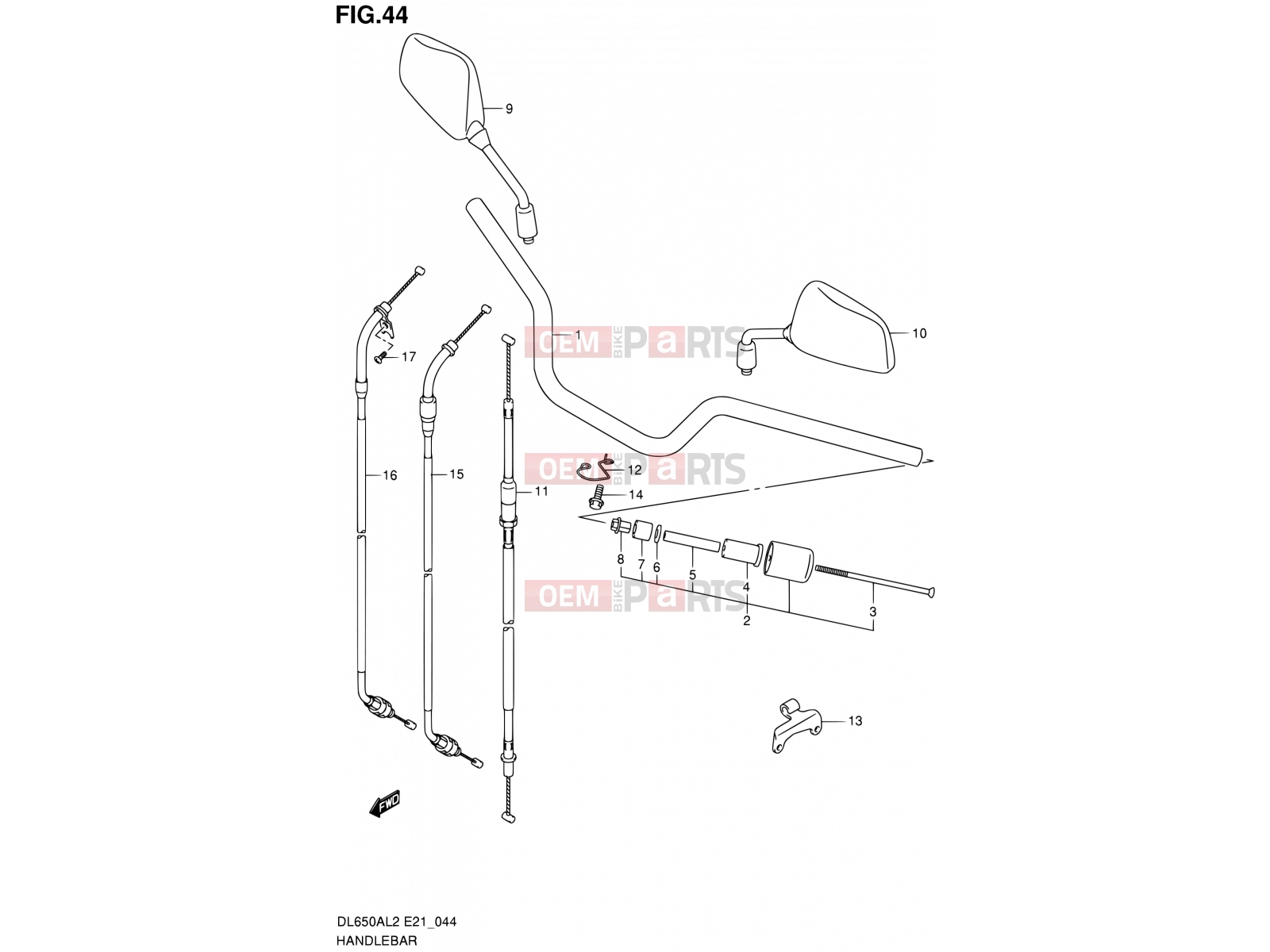 SUZUKI DL650A L2 (2012) V-Strom (E21) 44 - HANDLEBAR