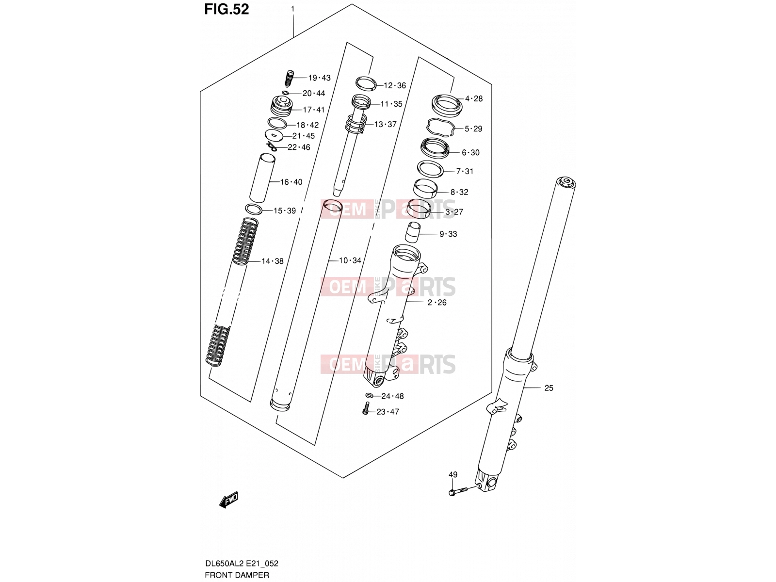 SUZUKI DL650A L2 (2012) V-Strom (E21) 52 - FRONT DAMPER