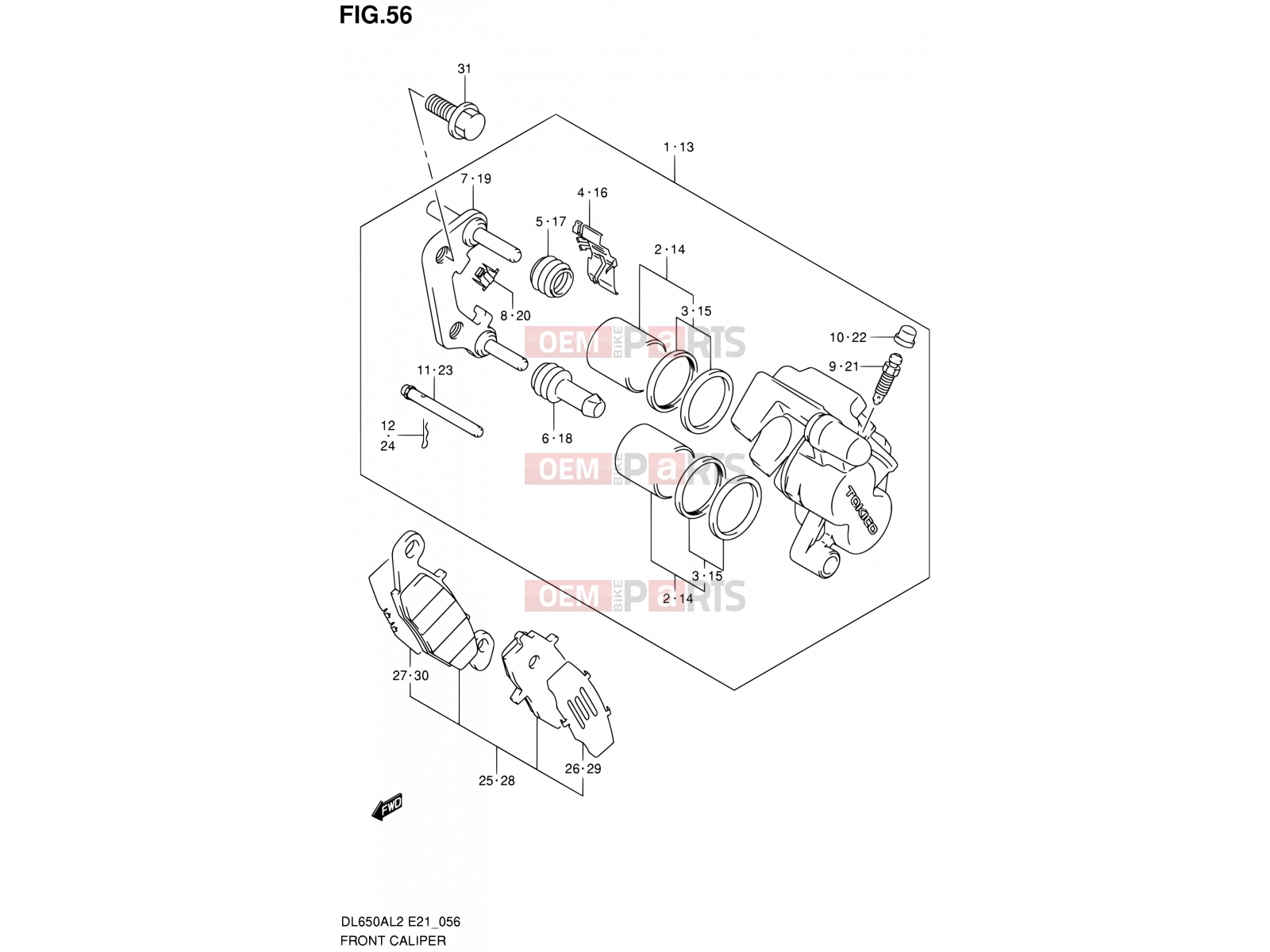 SUZUKI DL650A L2 (2012) V-Strom (E21) 56 - FRONT CALIPER