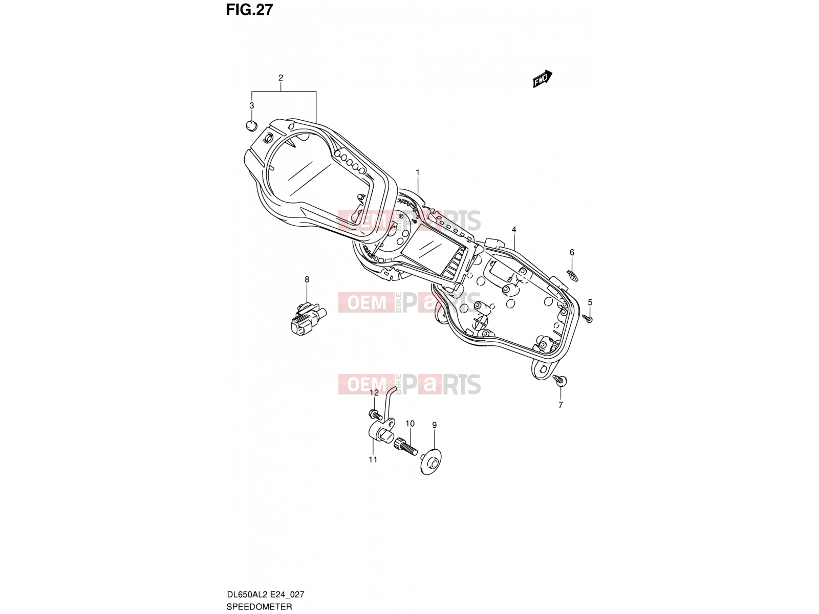 SUZUKI DL650A L2 (2012) V-Strom (E24) 27 - SPEEDOMETER