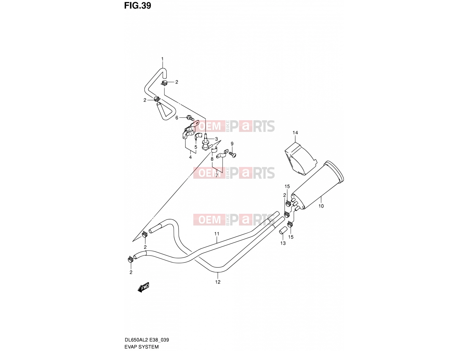 SUZUKI DL650A L2 (2012) V-Strom (E38) 39 - EVAP SYSTEM