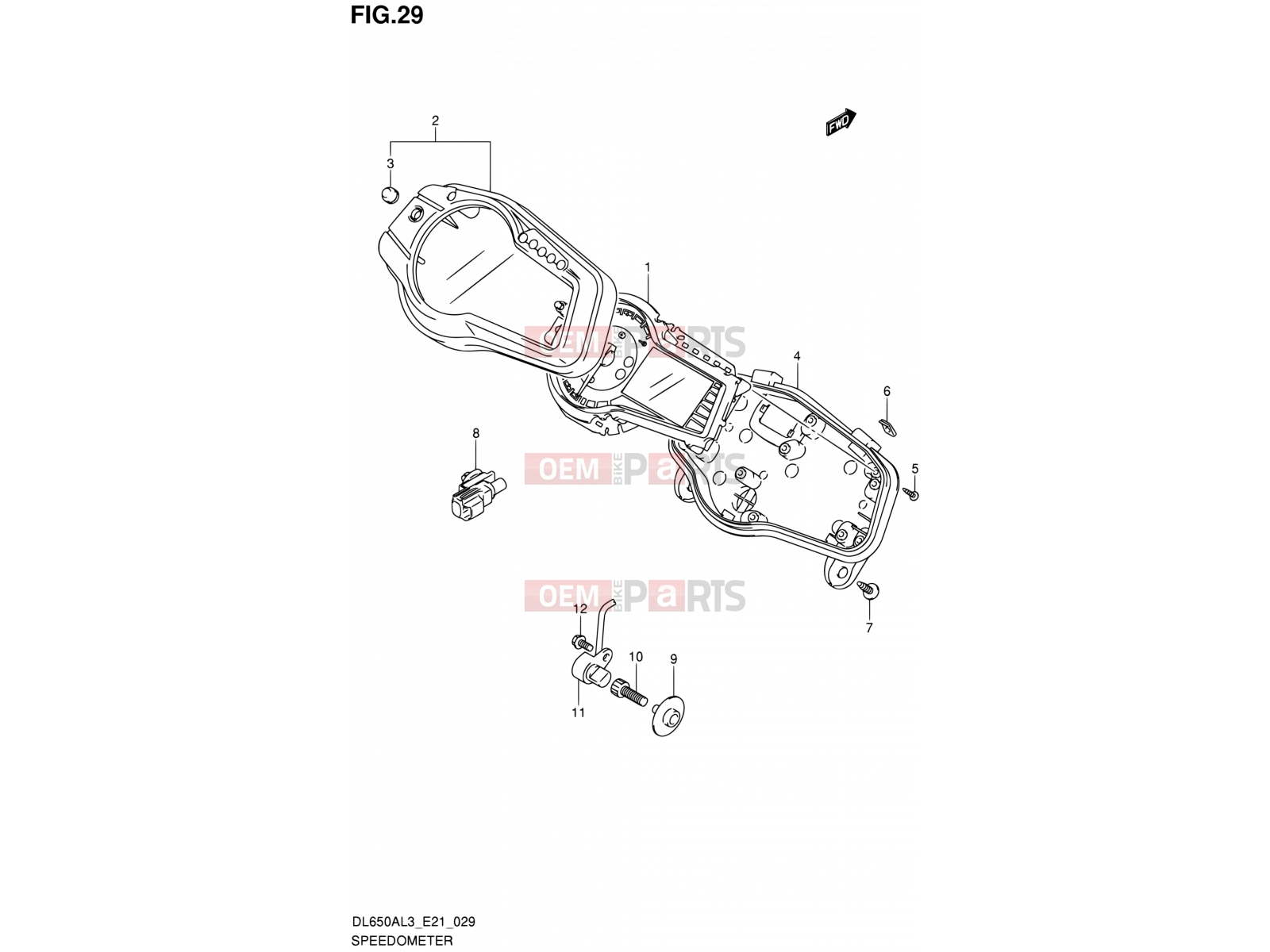 SUZUKI DL650A L3 (2013) V-Strom (E21) 29 - SPEEDOMETER