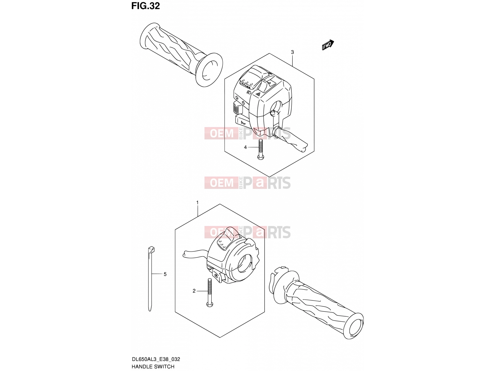 SUZUKI DL650A L3 (2013) V-Strom (E38) 32 - HANDLE SWITCH