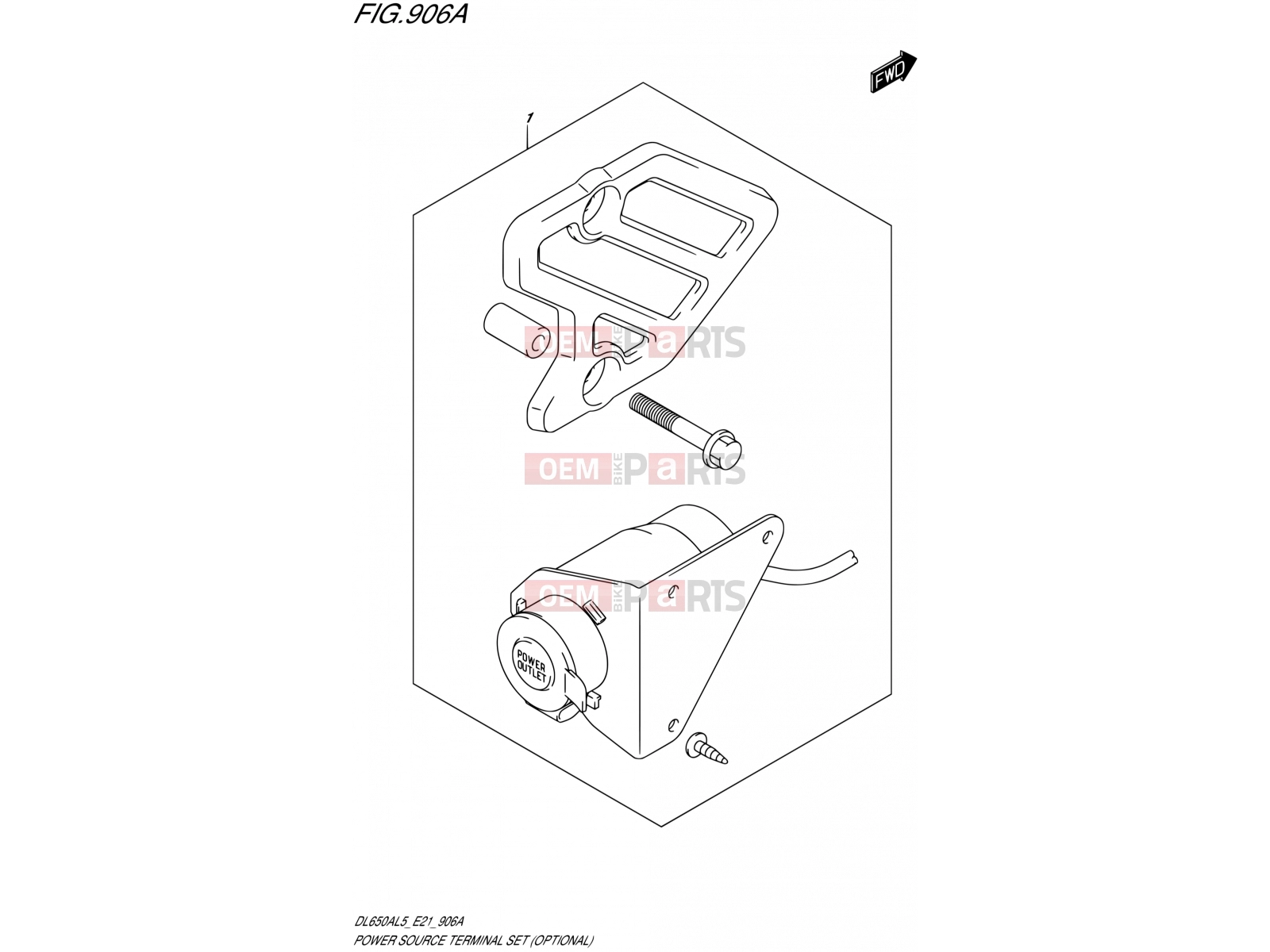 SUZUKI DL650A L5 (2015) V-Strom (E21) 906A - POWER SOURCE TERMINAL SET (OPTIONAL)
