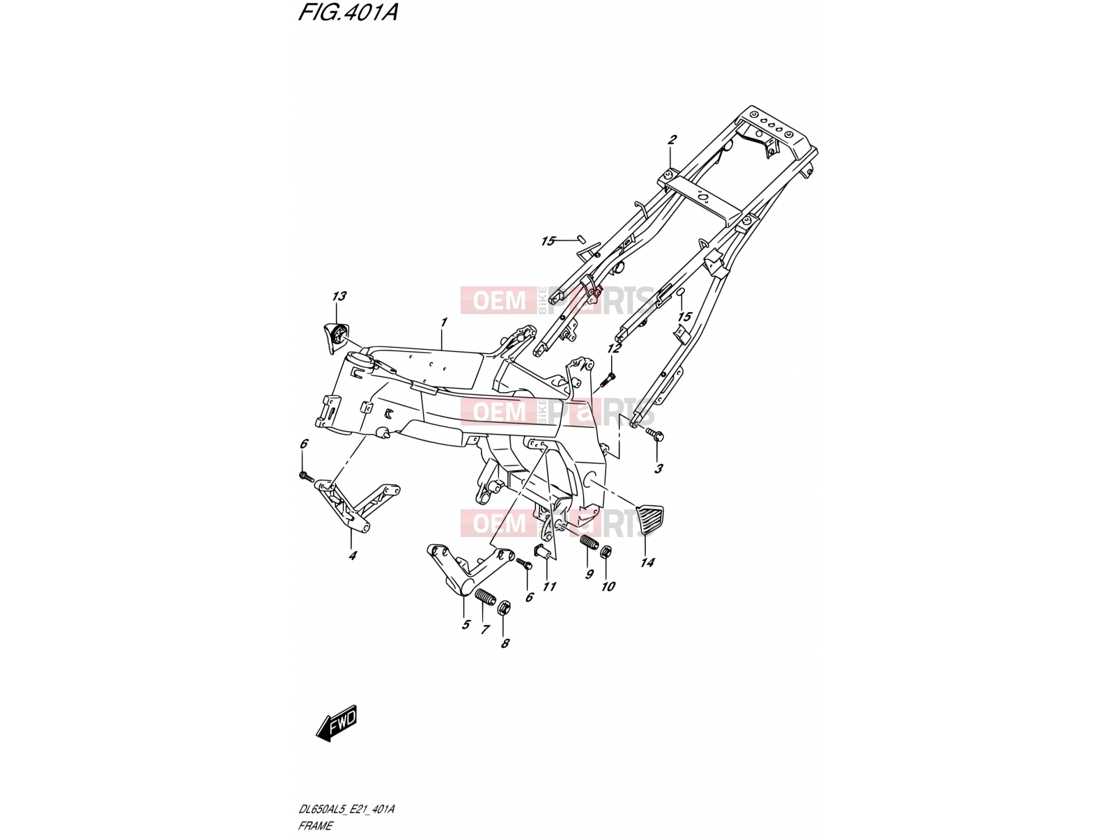 SUZUKI DL650A L5 (2015) V-Strom (E21) 401A - FRAME
