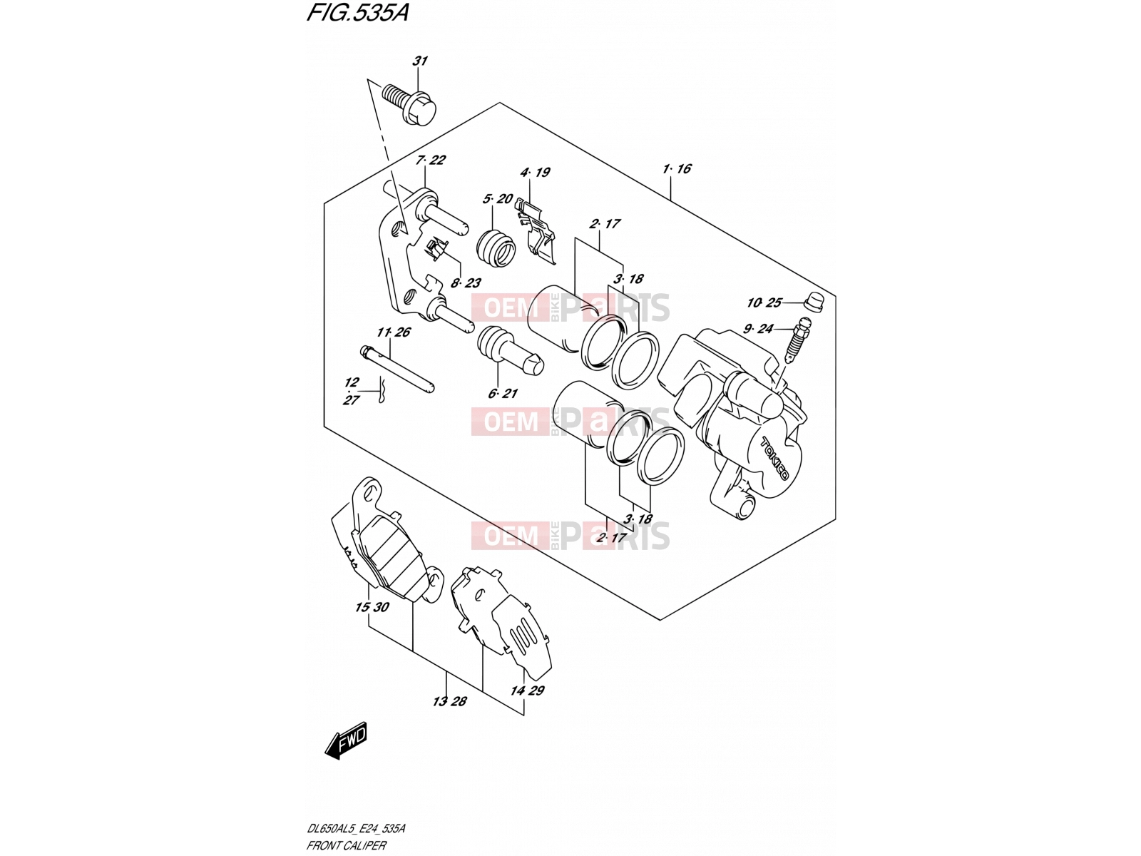 SUZUKI DL650A L5 (2015) V-Strom (E24) 535A - FRONT CALIPER