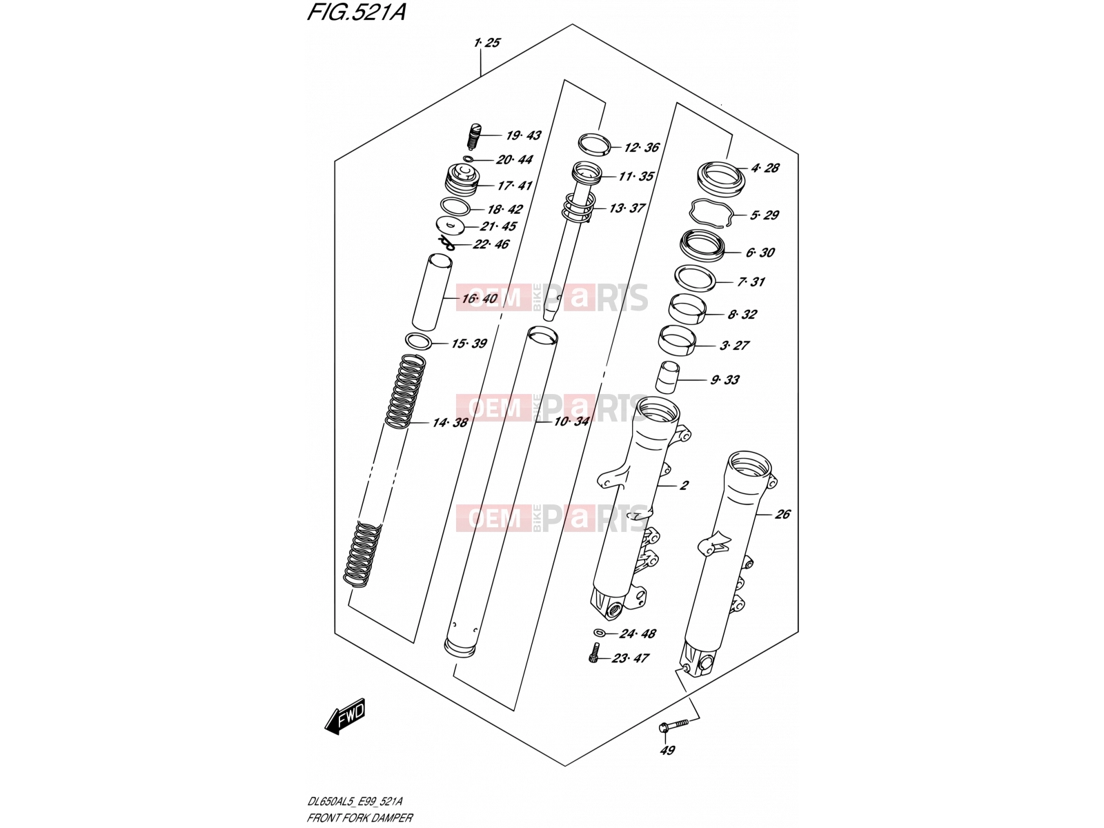 SUZUKI DL650A L5 (2015) V-Strom (E99) 521A - FRONT FORK DAMPER