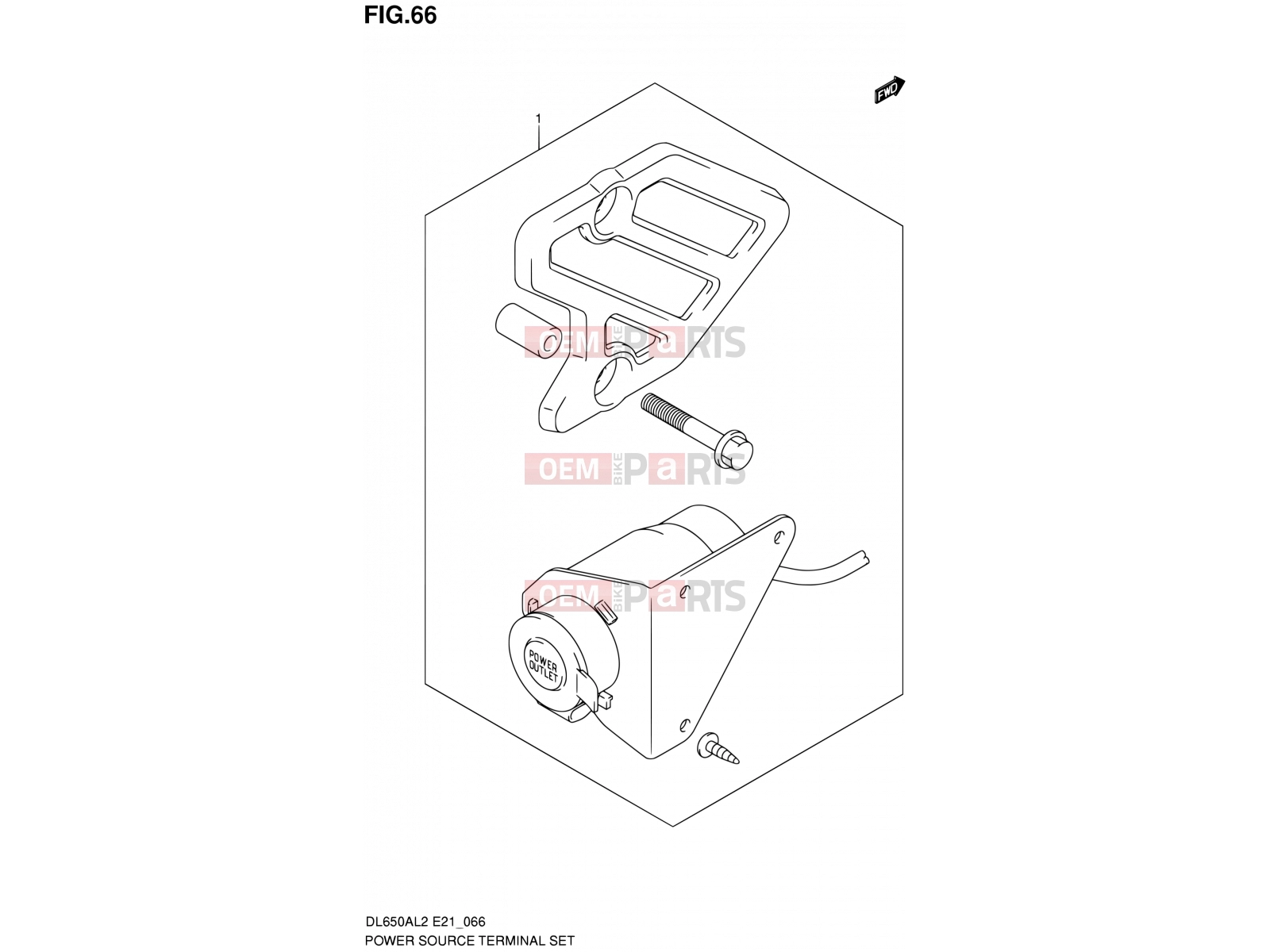 SUZUKI DL650AUE L2 (2012) V-Strom (E21) 66 - POWER SOURCE TERMINAL SET (OPTIONAL)