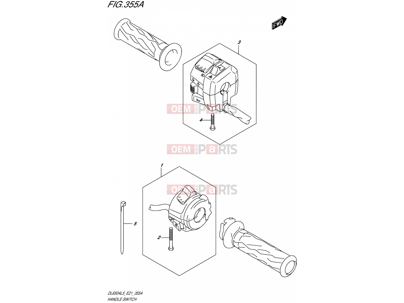 SUZUKI DL650AUE L5 (2015) V-Strom (E21) 355A - HANDLE SWITCH