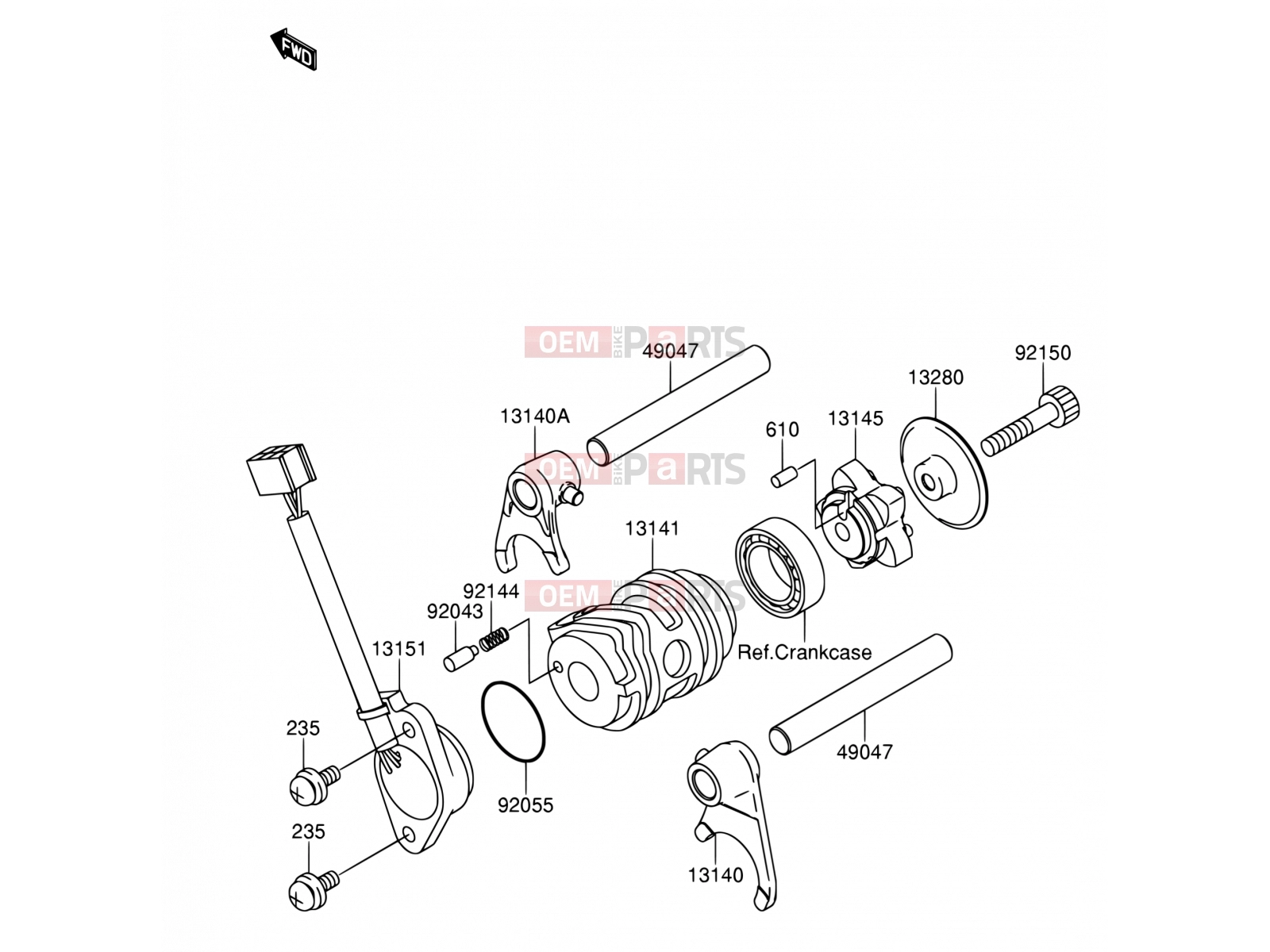 SUZUKI DR-Z110 K4 (2004) (E21) 11 - GEAR CHANGE DRUM/SHIFT FORK