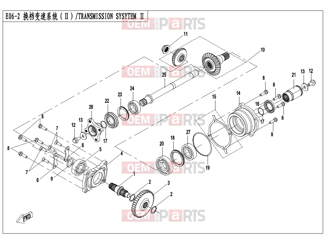CFMOTO 2020 ATV CFORCE 520 (CF500AU-7C) TRANSMISSION SYSTEM(2) - E06-2