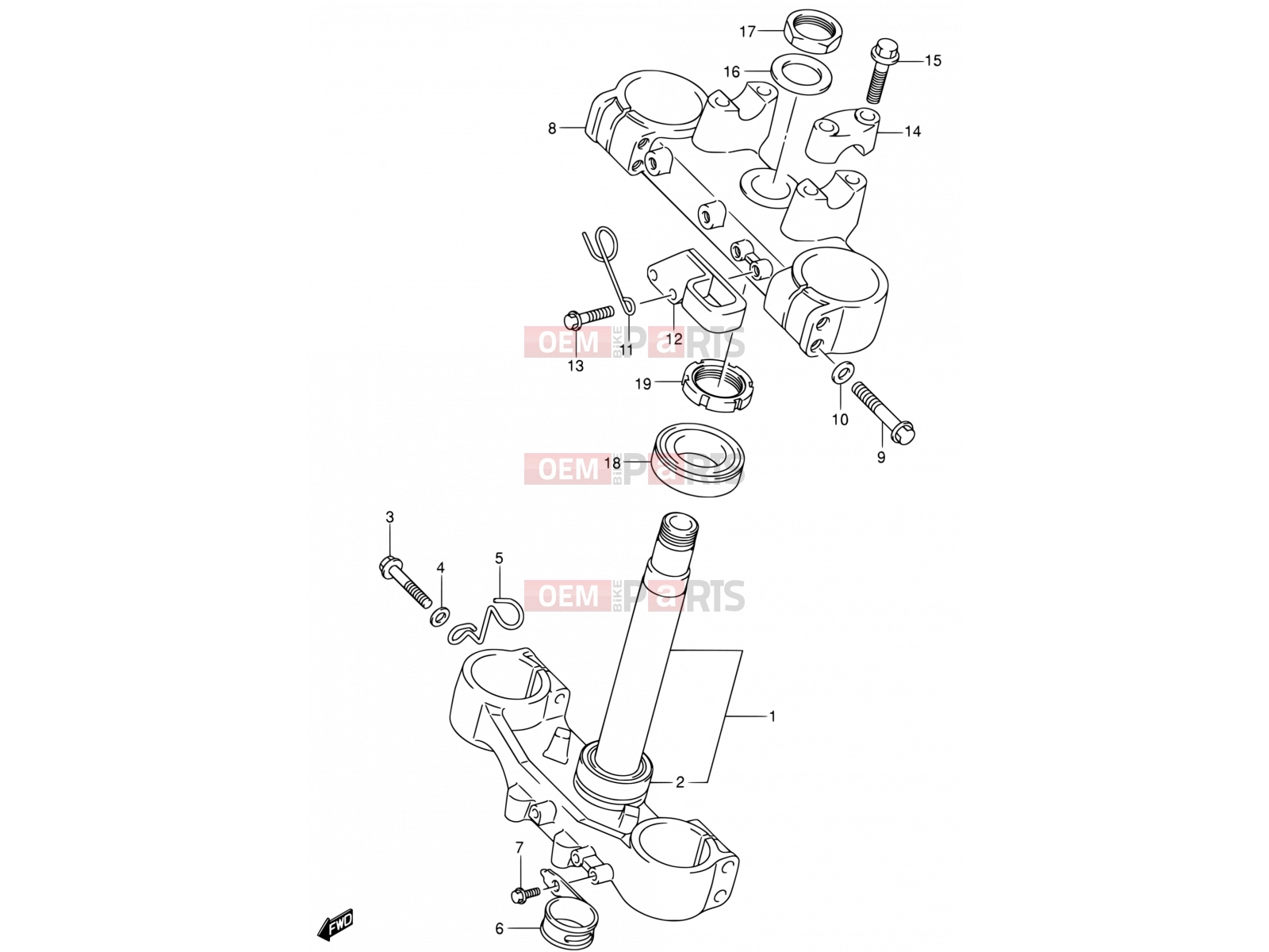SUZUKI DR-Z400E K4 (2004) (E24) 48 - FRONT FORK BRACKET (SEE NOTE)