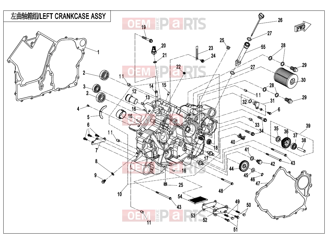CFMOTO 2018 UTV UFORCE 1000 (CF1000UTR-3) LEFT CRANKCASE ASSY. - E01-1