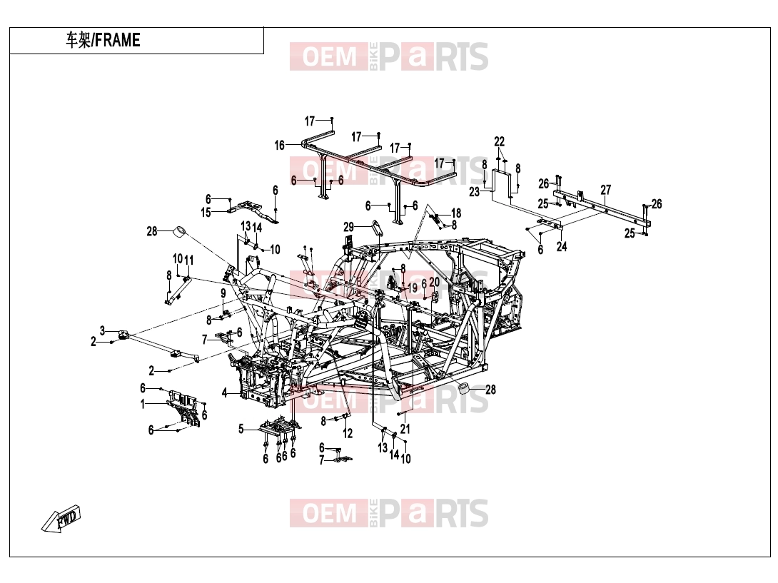 CFMOTO 2026 UTV U10 PRO (CF1000UTR-8 [ABS] ) FRAME(BASIC) - F03-B