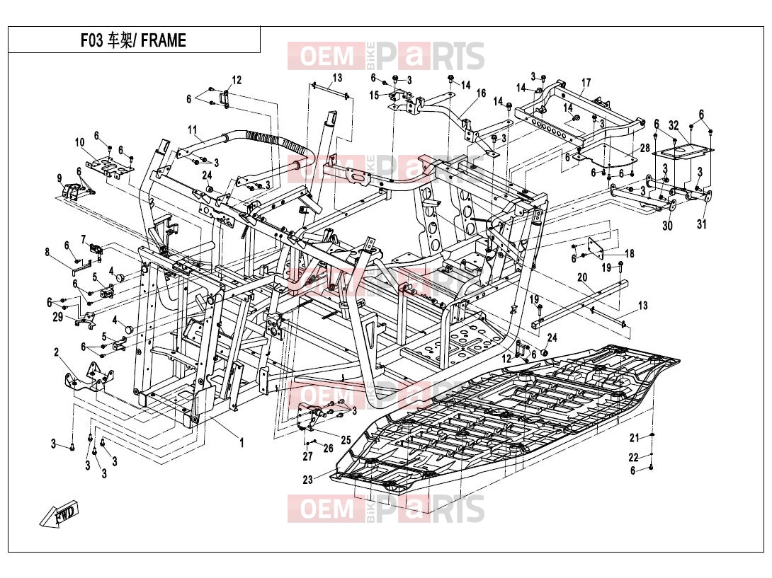 CFMOTO 2017 UTV UFORCE 550 (CF500UTR-2) FRAME