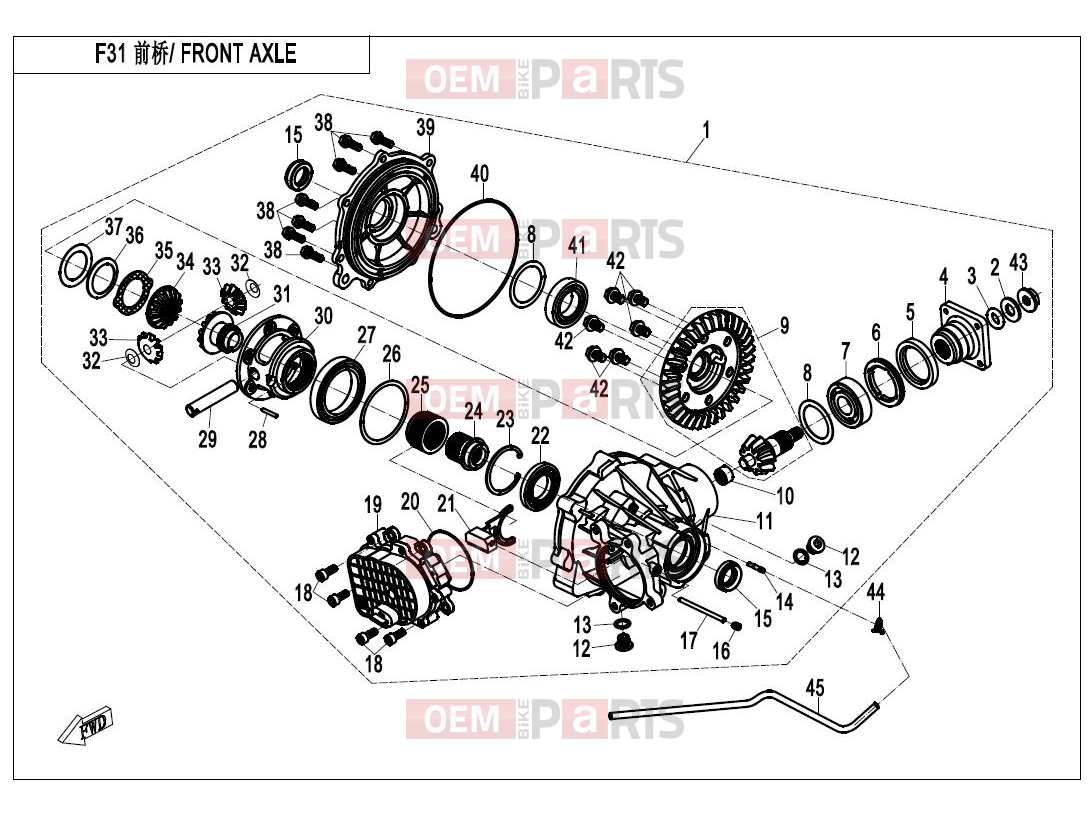 CFMOTO 2017 UTV UFORCE 550 (CF500UTR-2) FRONT AXLE