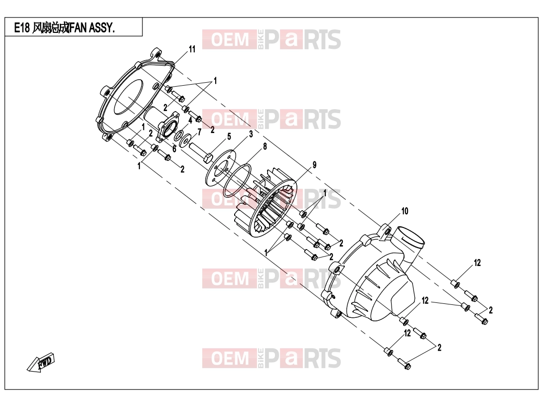 CFMOTO 2013 UTV UFORCE 550 (CF500UU) FAN ASSY - E18