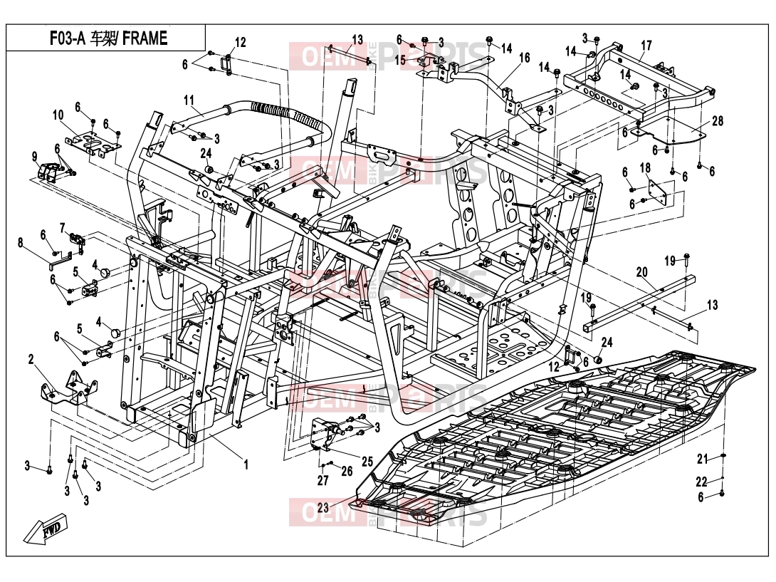 CFMOTO 2017 UTV UFORCE 550 (CF500UU) FRAME(2017) - F03-A