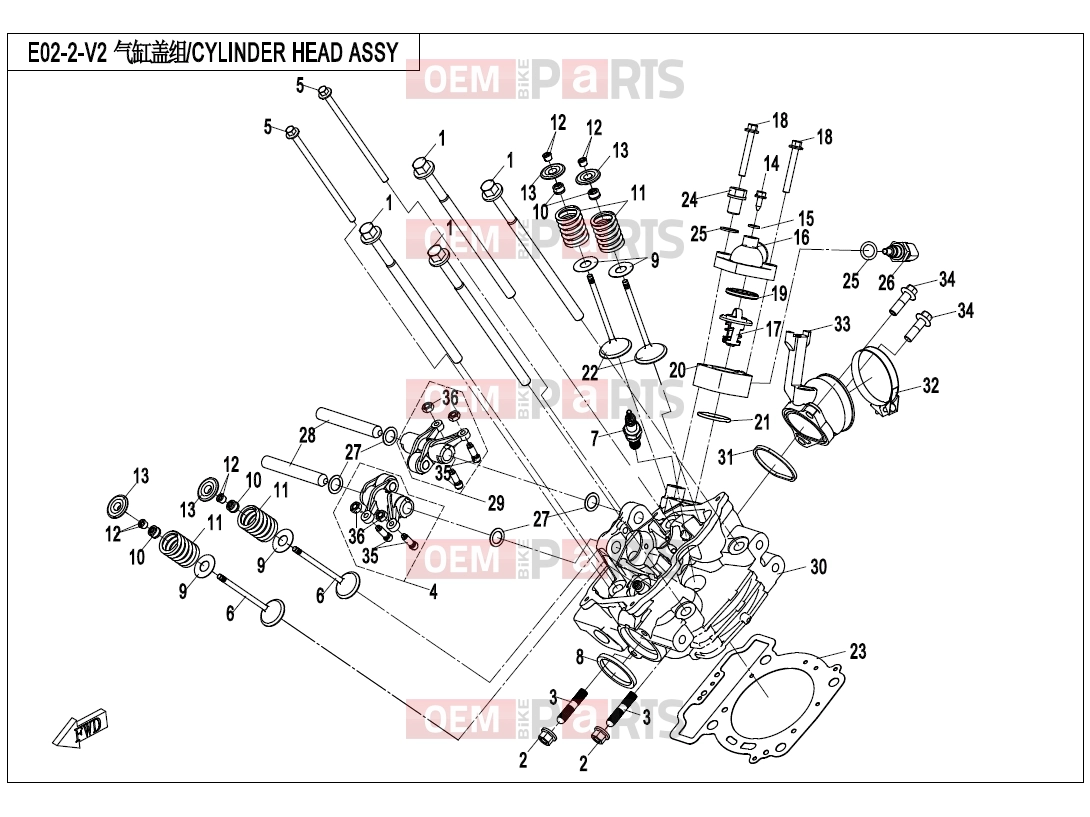 CFMOTO 2017 UTV UFORCE 550 (CF500UU) CYLINDER HEAD ASSY - E02-2-V2