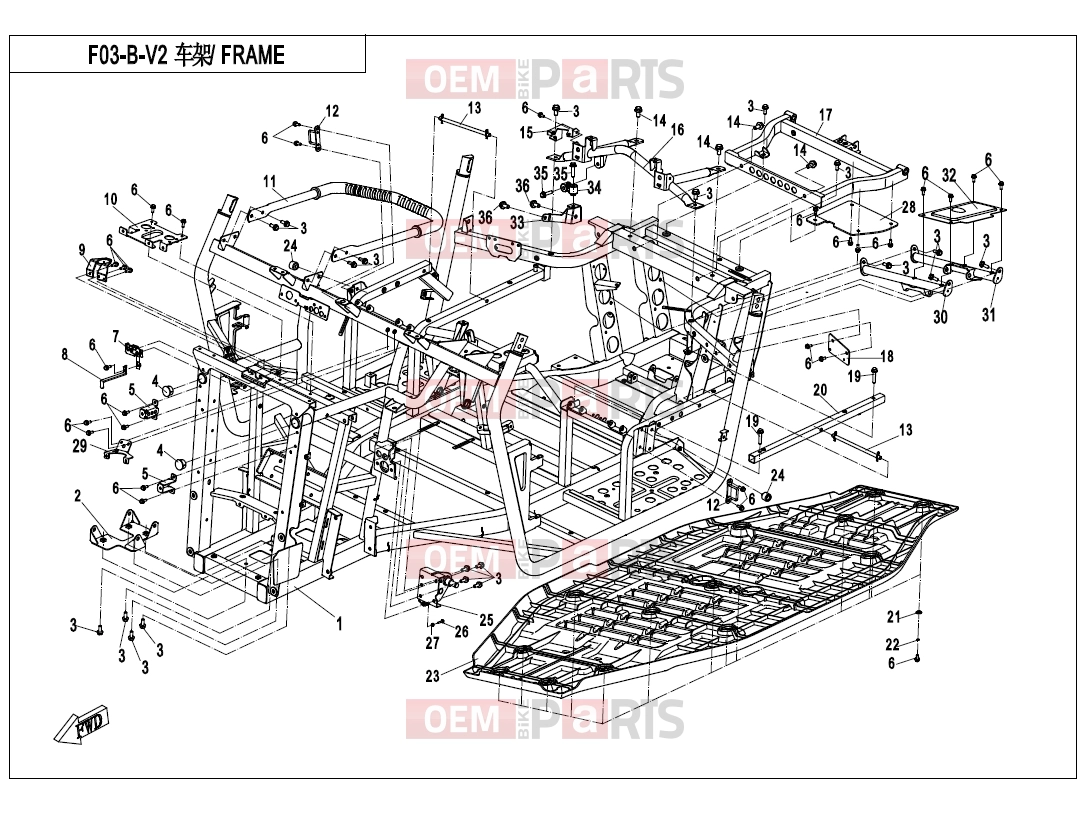 CFMOTO 2018 UTV UFORCE 550 (CF500UU) FRAME(2018 VERSION) - F03-B-V2