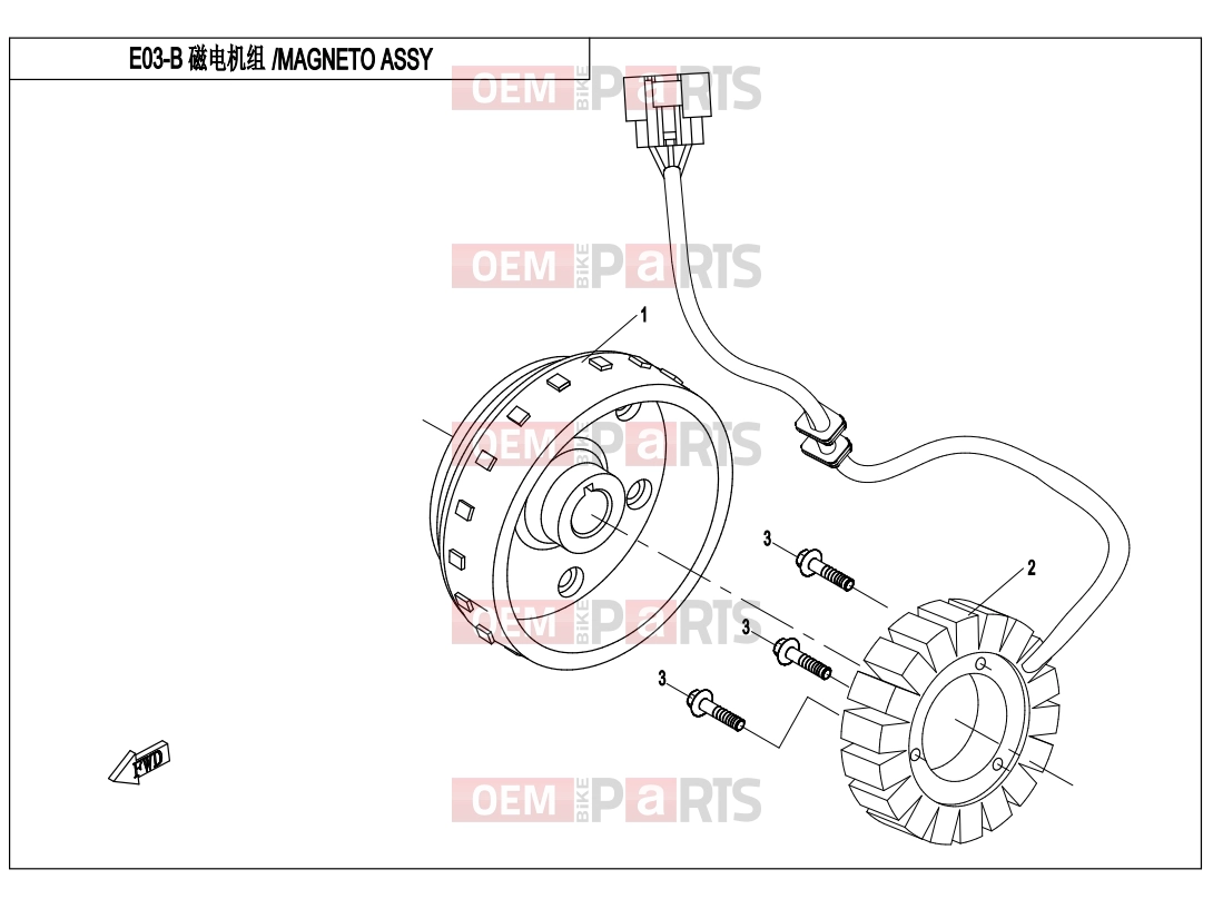 CFMOTO 2018 UTV UFORCE 550 (CF500UU) MAGNETO STATOR ASSY(WITH EPS) - E03-B