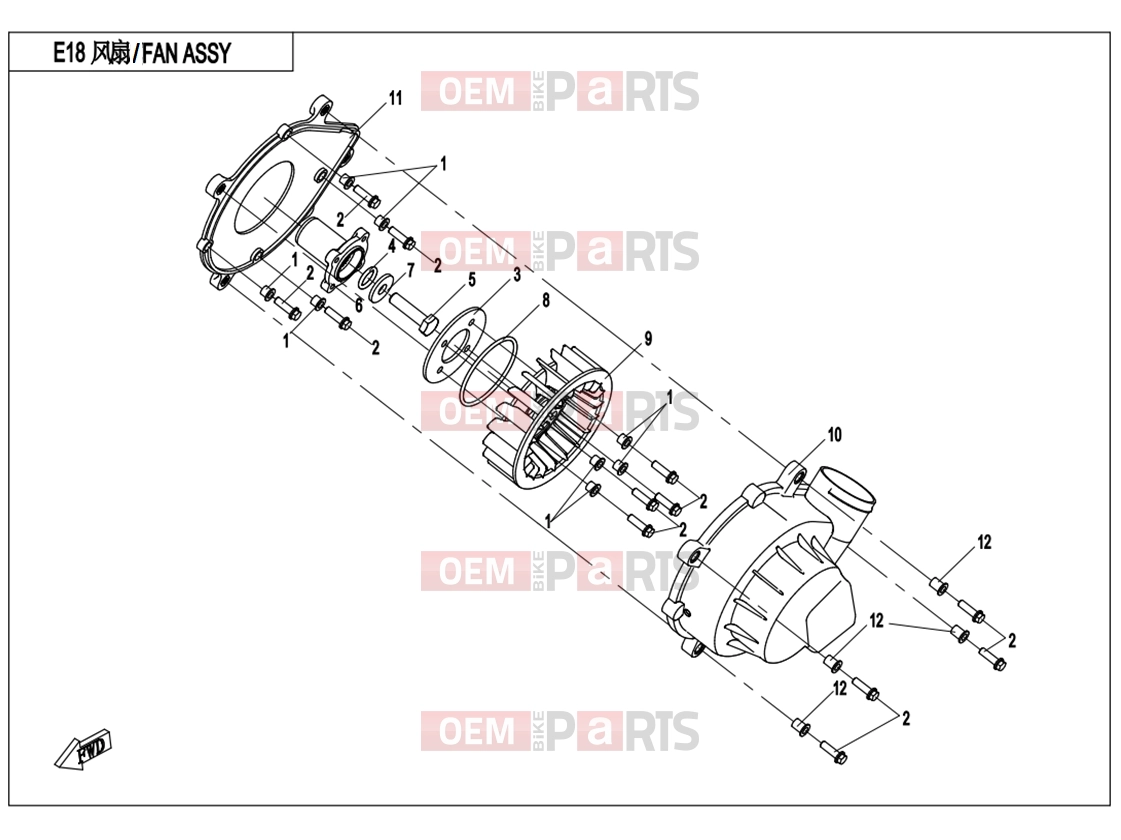 CFMOTO 2018 UTV UFORCE 550 (CF500UU) FAN ASSY - E18