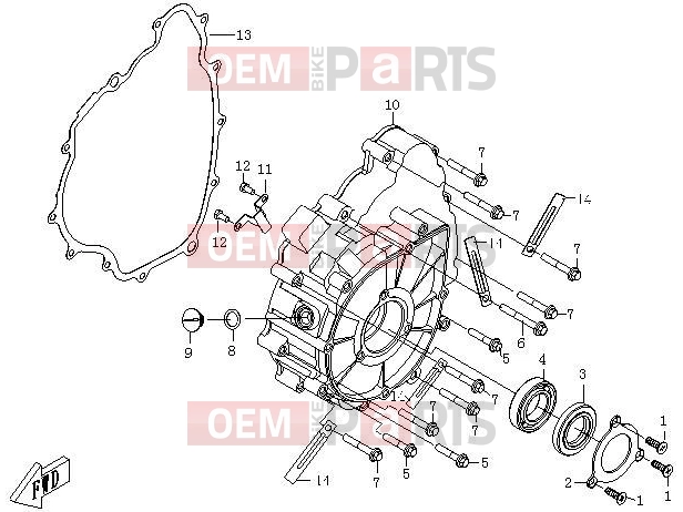 CFMOTO 2012 UTV UFORCE 600 (CF600-5) LEFT CRANKCASE COVER