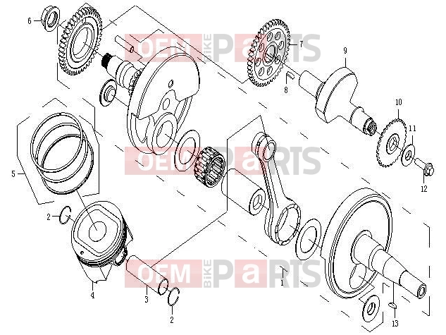 CFMOTO 2012 UTV UFORCE 600 (CF600-5) CRANKSHAFT, PISTON, BALANCER - E13