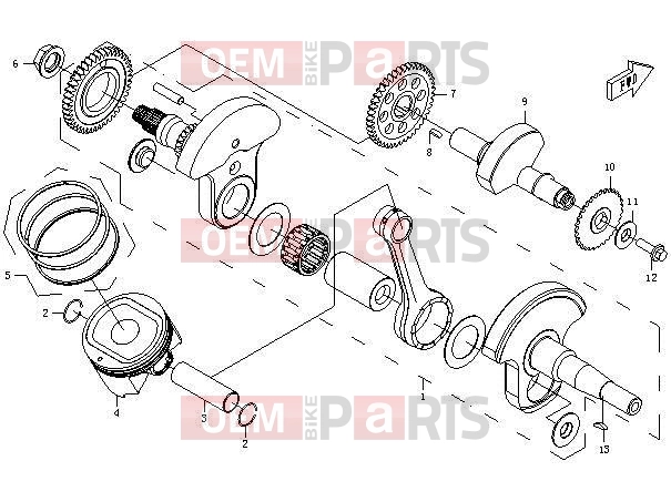 CFMOTO 2013 UTV UFORCE 600 (CF600-5) CRANKSHAFT, PISTON, BALANCER