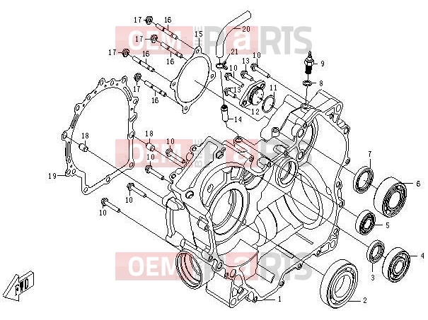CFMOTO 2013 UTV UFORCE 600 (CF600-5) RIGHT CRANKCASE - E03