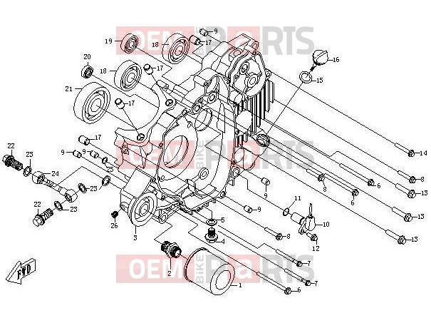 CFMOTO 2015 UTV UFORCE 600 (CF600-5) LEFT CRANKCASE