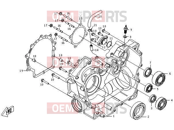 CFMOTO 2015 UTV UFORCE 600 (CF600-5) RIGHT CRANKCASE