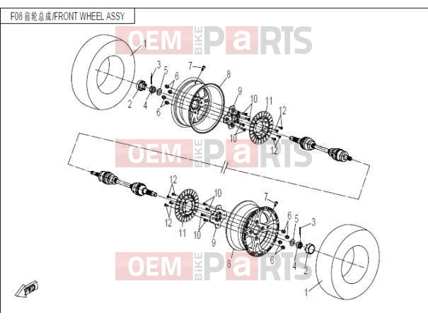 CFMOTO 2015 UTV UFORCE 600 (CF600-5) FRONT WHEEL