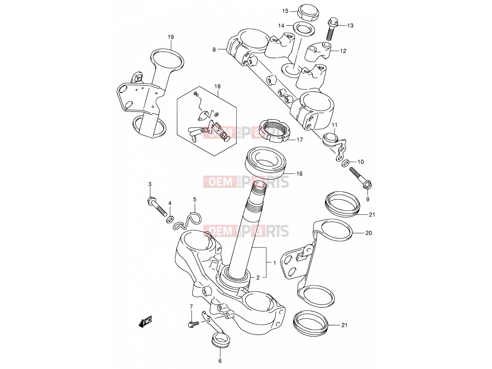 SUZUKI DR-Z400S K4 (2004) (E03,E28,E33) 48 - FRONT FORK BRACKET