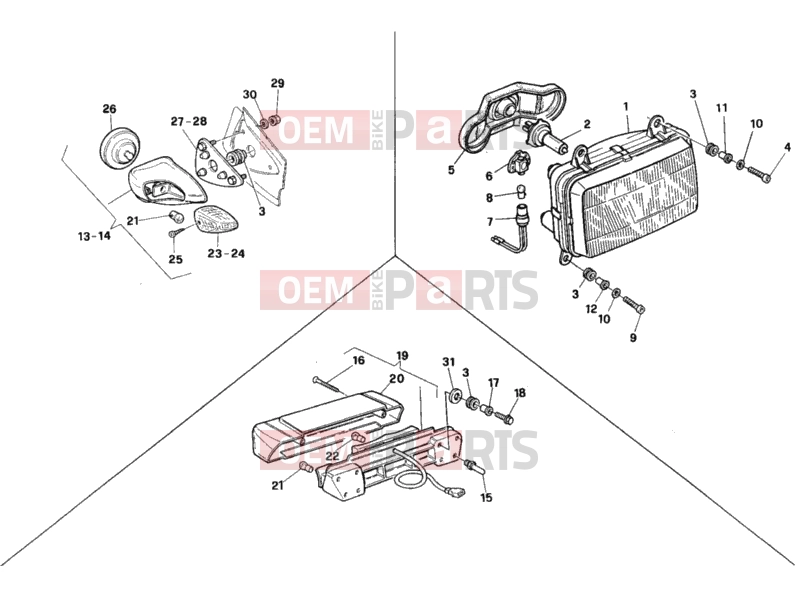 DUCATI 1993 907 I.E. HEADLIGHT MY92 » LIGHTING SYSTEM