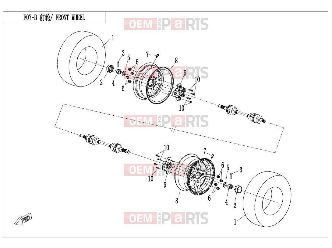 CFMOTO 2015 UTV UFORCE 800 (CF800-3) FRONT WHEEL