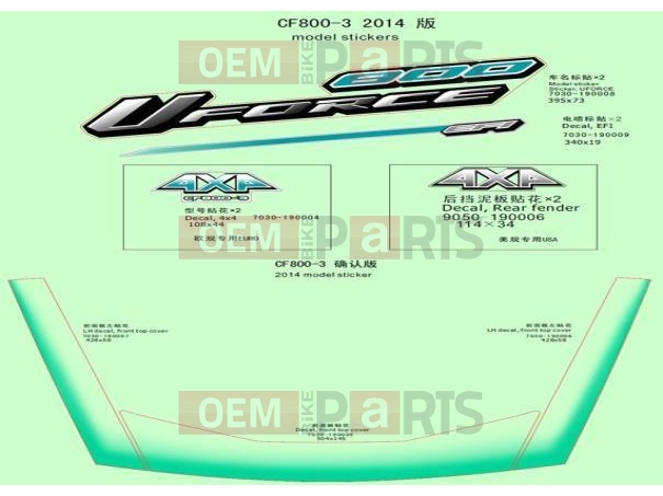 CFMOTO 2015 UTV UFORCE 800 (CF800-3) DECAL