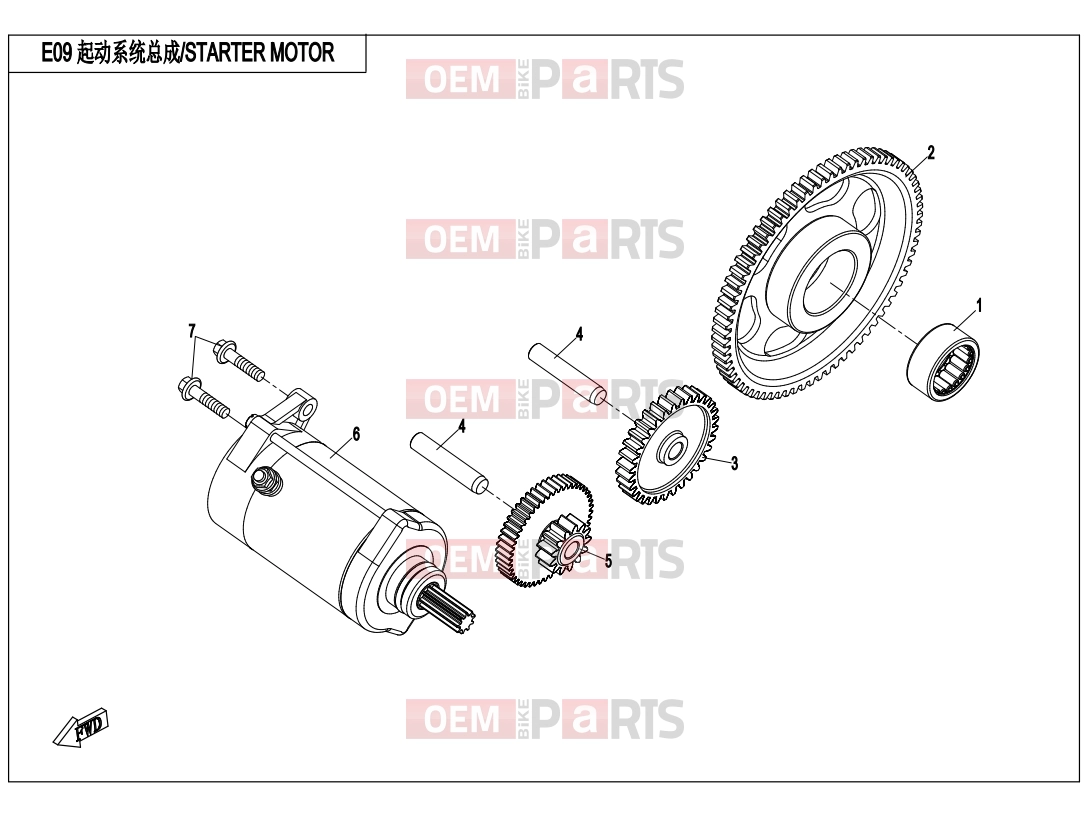 CFMOTO 2015 UTV UFORCE 800 (CF800-3) STARTER MOTOR - E09