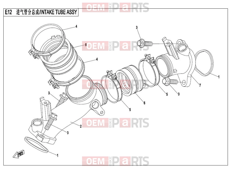 CFMOTO 2016 UTV UFORCE 800 (CF800-3) INTAKE MANIFOLD ASSY. - E02-5
