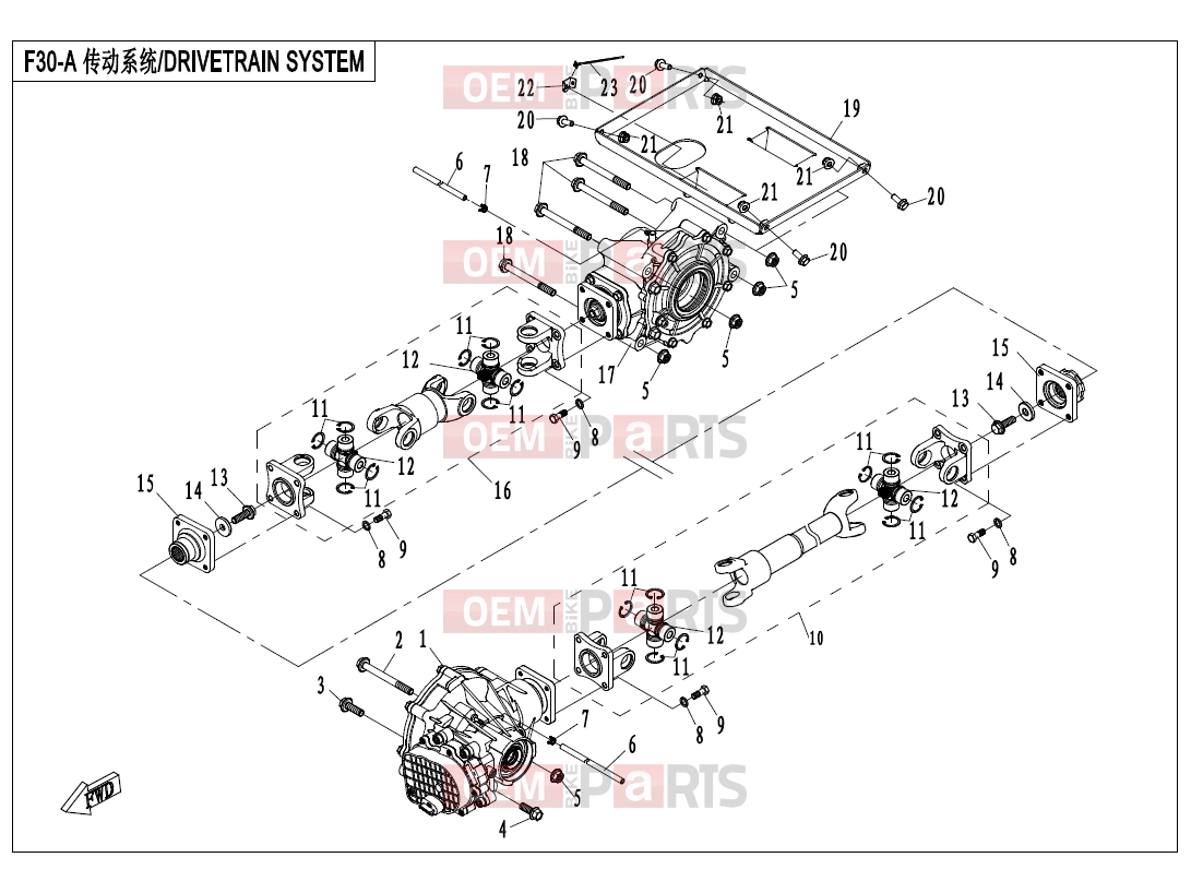 CFMOTO 2017 UTV UFORCE 800 (CF800-3) DRIVETRAIN SYSTEM(2017) - F30-A
