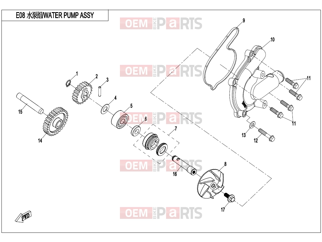 CFMOTO 2017 UTV UFORCE 800 (CF800-3) WATER PUMP ASSY. - E08