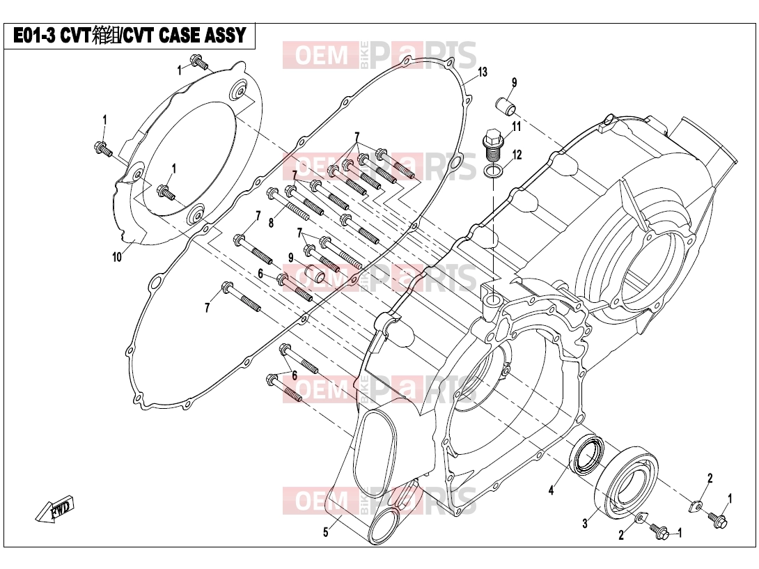 CFMOTO 2018 UTV UFORCE 800 (CF800-3) CVT CASE ASSY. - E01-3
