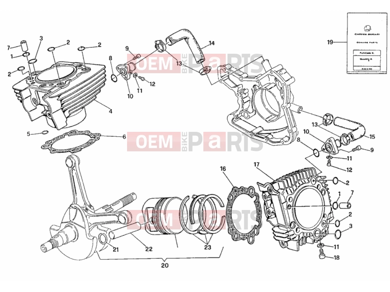 DUCATI 1993 907 I.E. CYLINDER - PISTON » ENGINE CASE