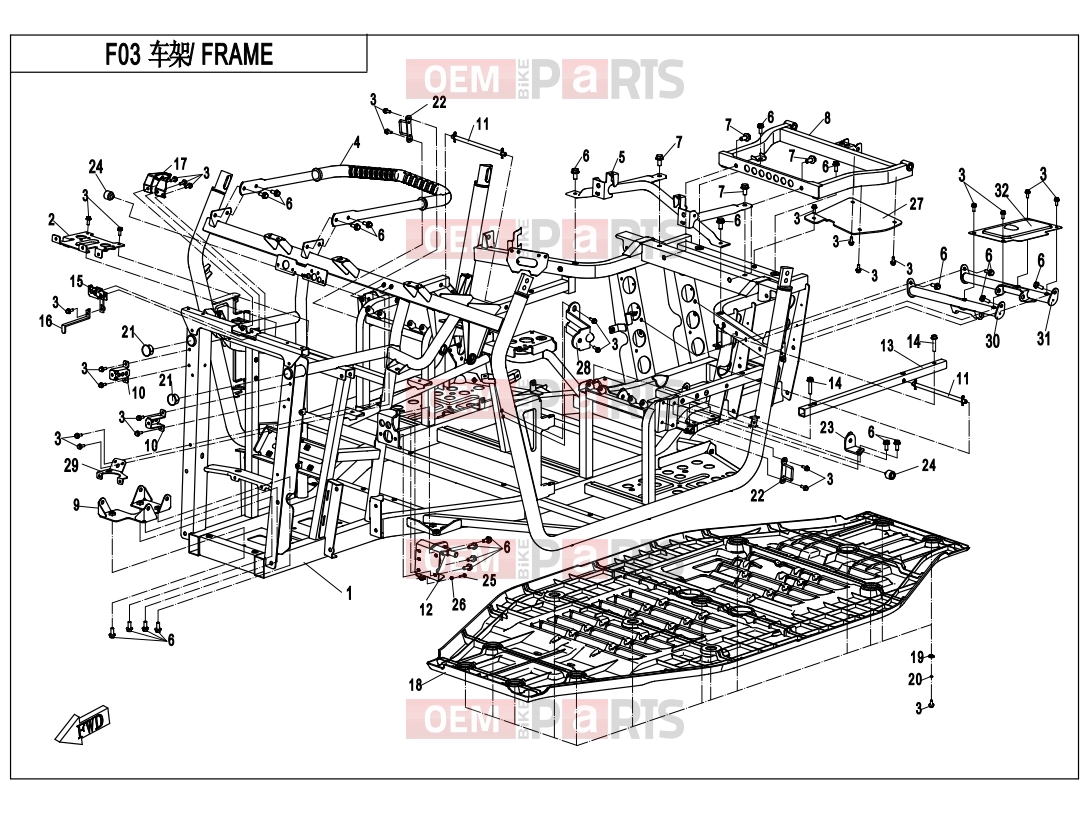 CFMOTO 2017 UTV UFORCE 800 (CF800UTR-2) FRAME - F03
