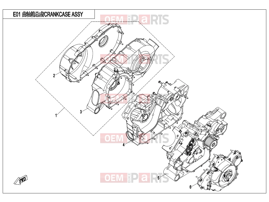 CFMOTO 2017 UTV UFORCE 800 (CF800UTR-2) CRANKCASE ASSY. - E01