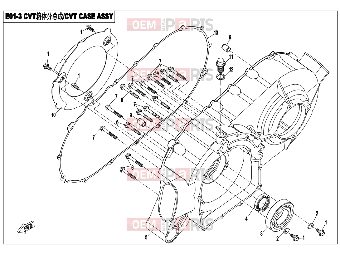 CFMOTO 2014 UTV UFORCE 800 (CF800UU-A) CVT CASE ASSY - E01-3