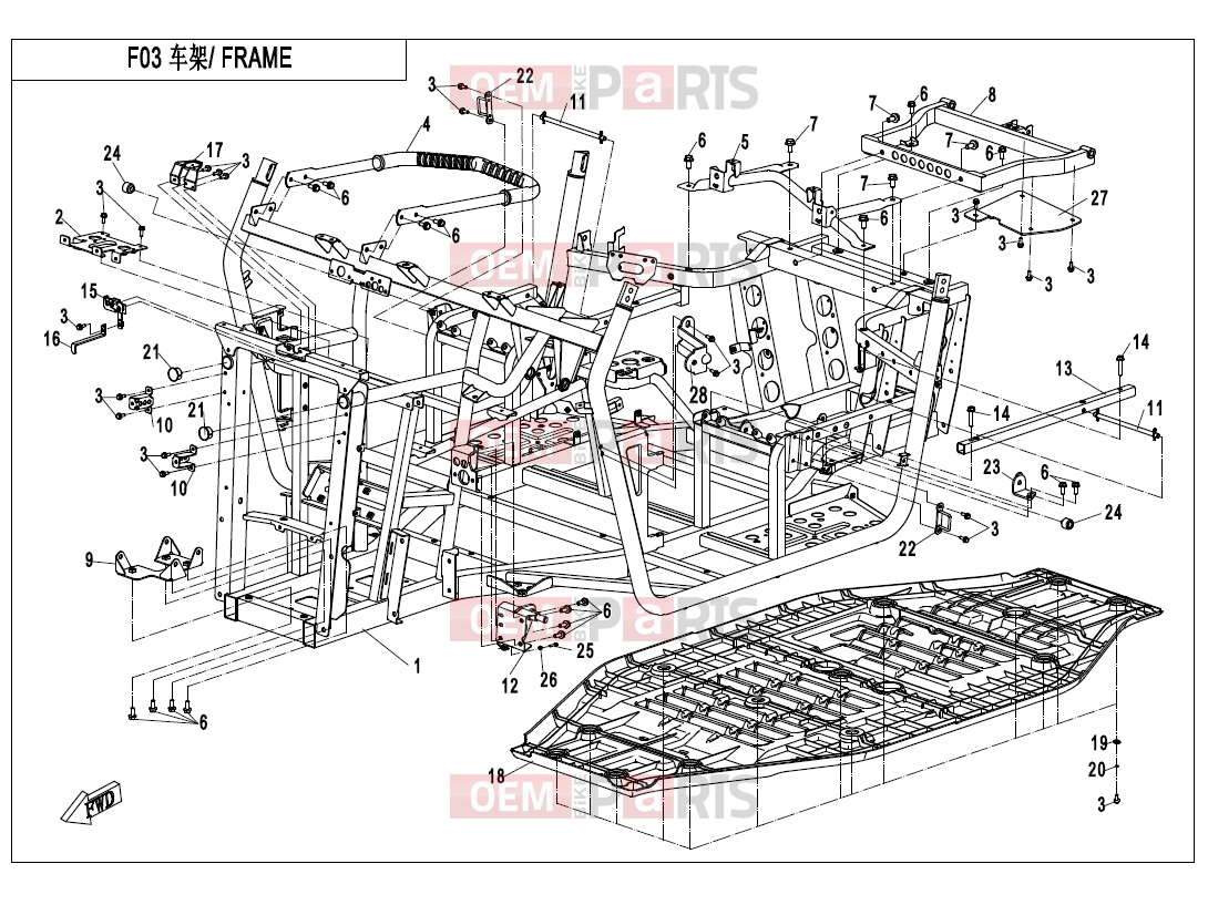 CFMOTO 2016 UTV UFORCE 800 (CF800UU-A) FRAME - F03